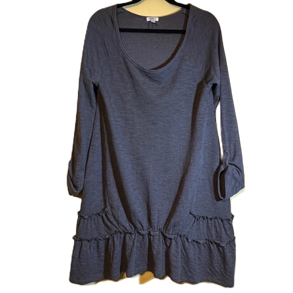 Dylan Casual Sweatshirt XL Dress Gray with Ruffle Hem Long or Roll Up